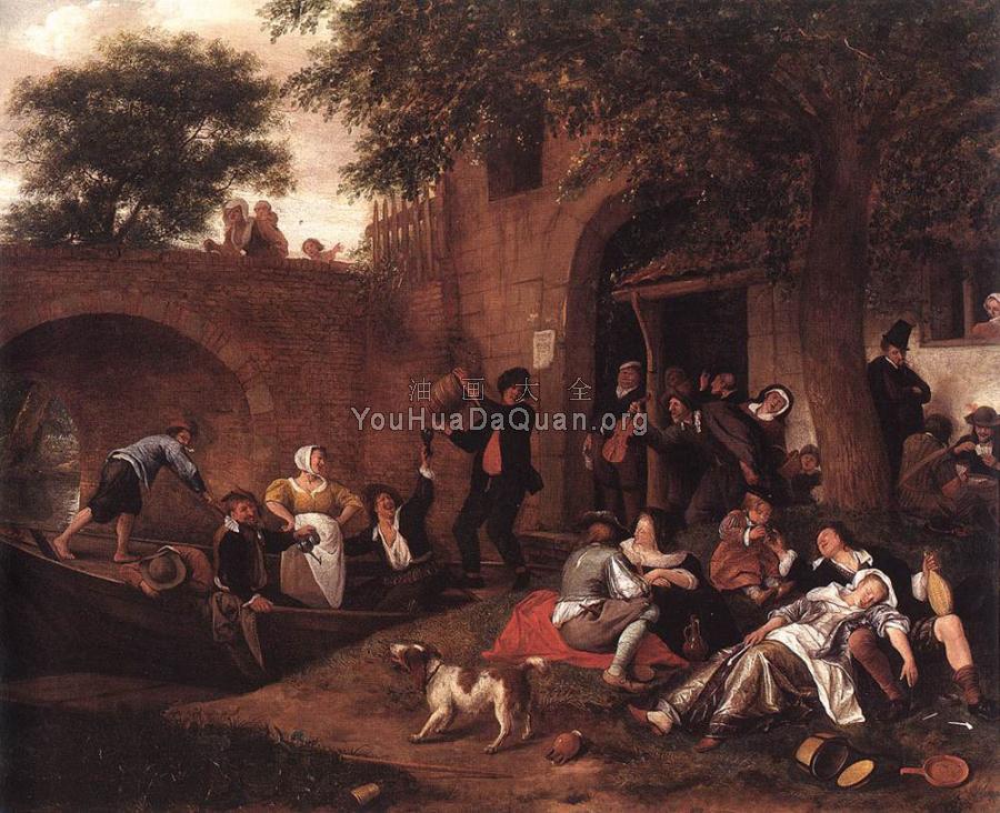 Leaving the Tavern - 扬·斯蒂恩